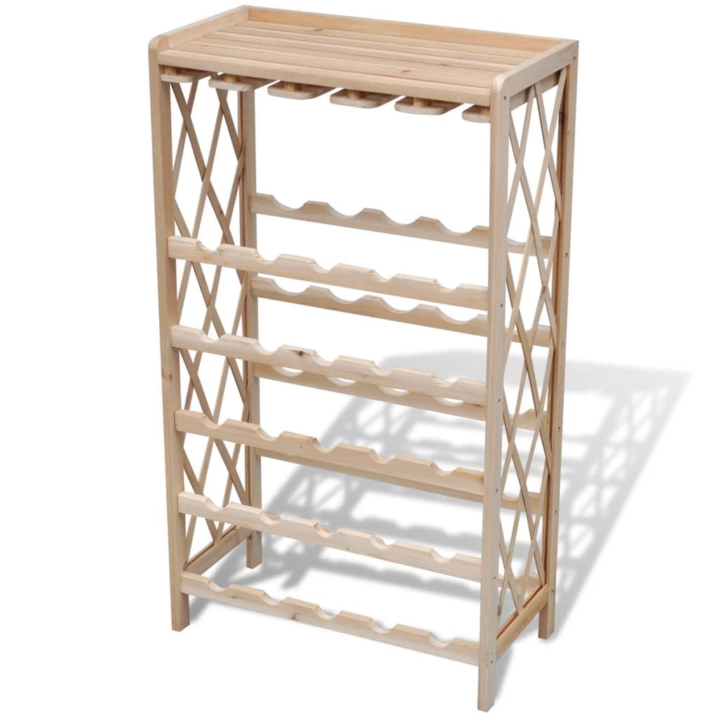 Portabottiglie per 25 Bottiglie di Vino Legno Massello di Abete vidaXL