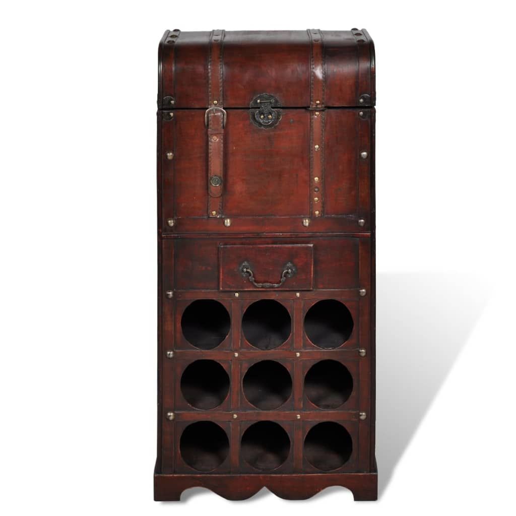 Bottigliera in Legno per 9 Bottiglie con Contenitore vidaXL