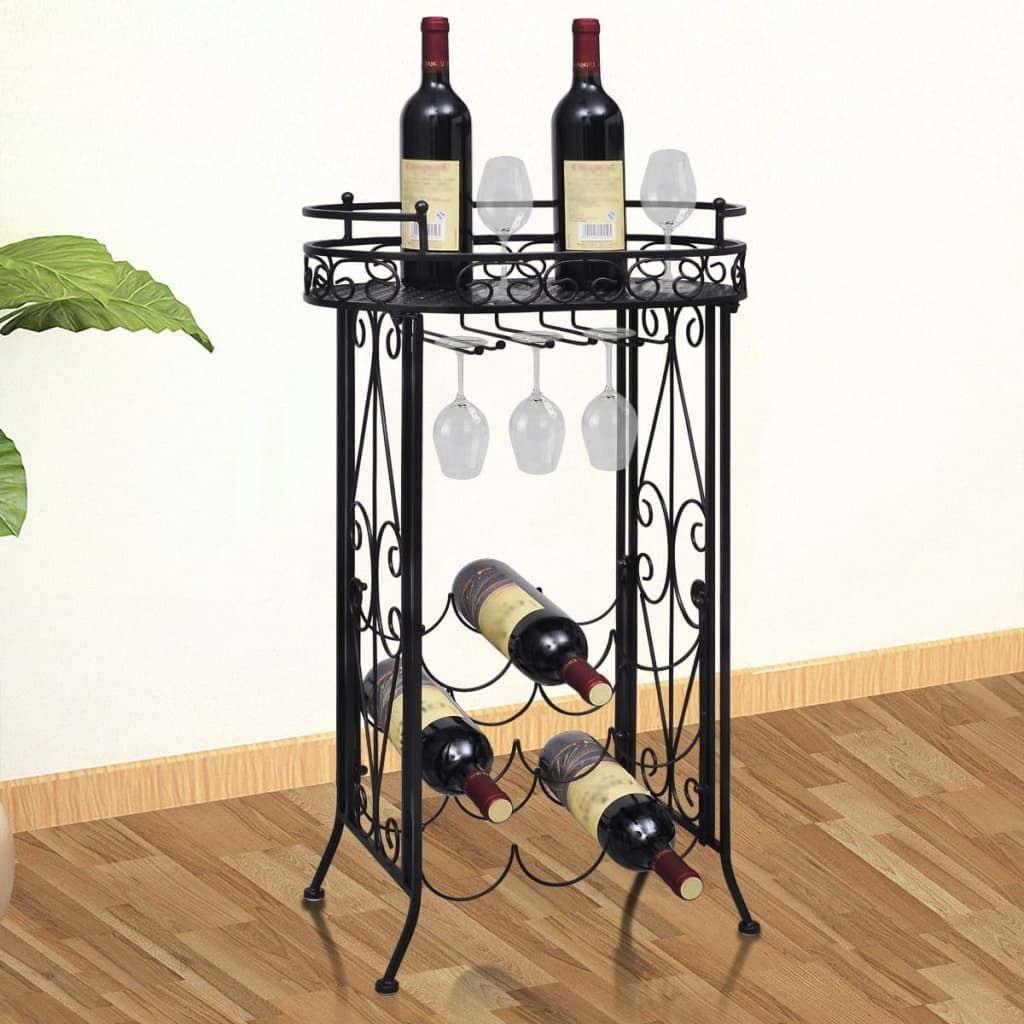 Struttura Portavini con Supporto 9 Bottiglie di Vino in Metallo vidaXL