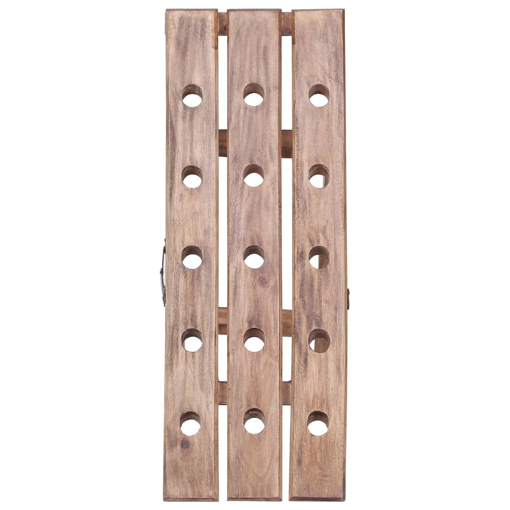 Portavini da 15 Bottiglie 26x50x70cm Legno Massello di Mogano vidaXL