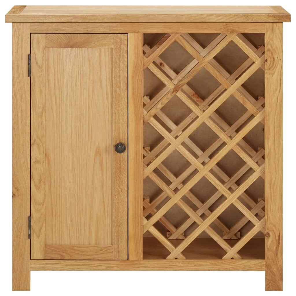Cantinetta per 11 Bottiglie 80x32x80 cm in Legno Massello di Rovere vidaXL
