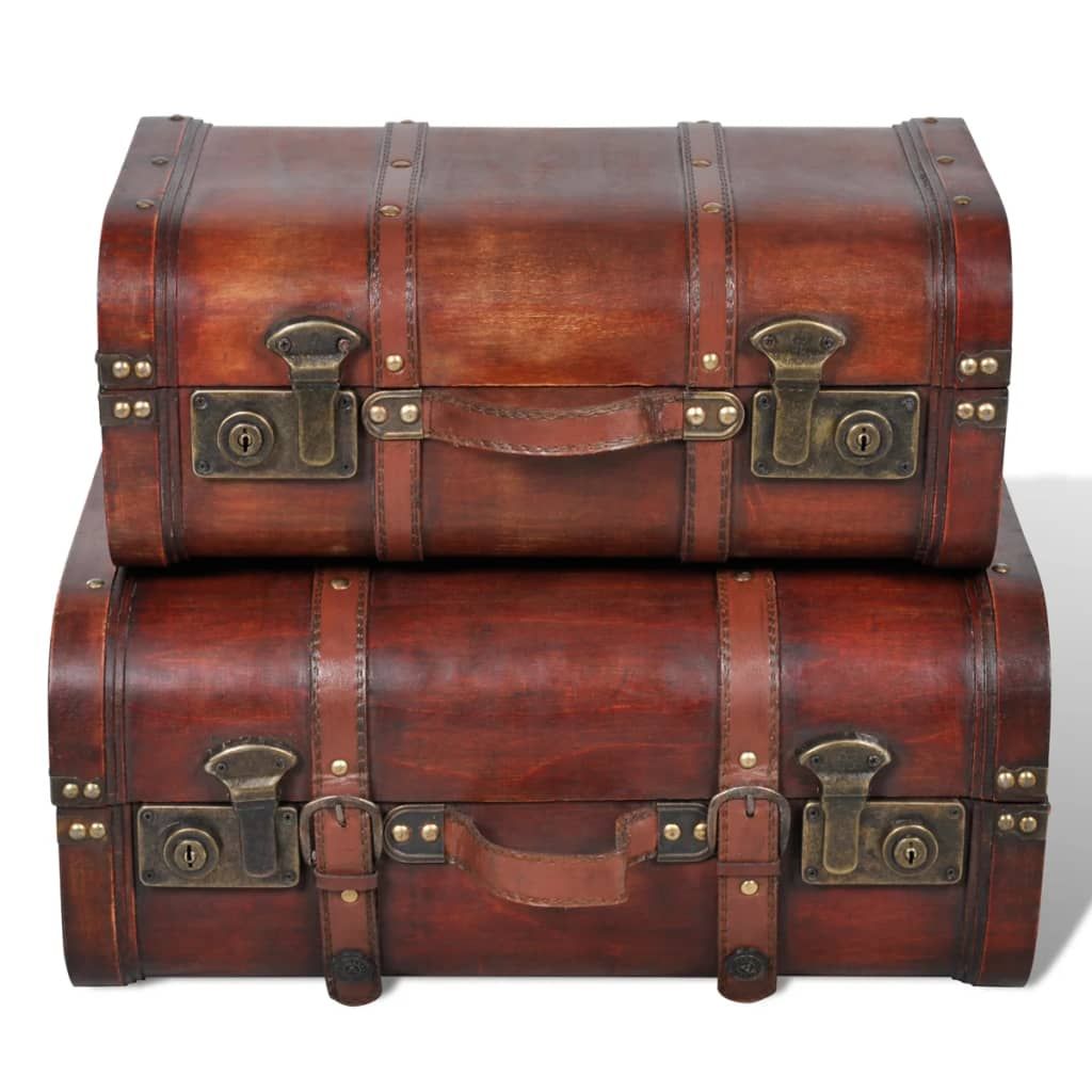 Baule del Tesoro in Legno 2 pz Vintage Marrone vidaXL