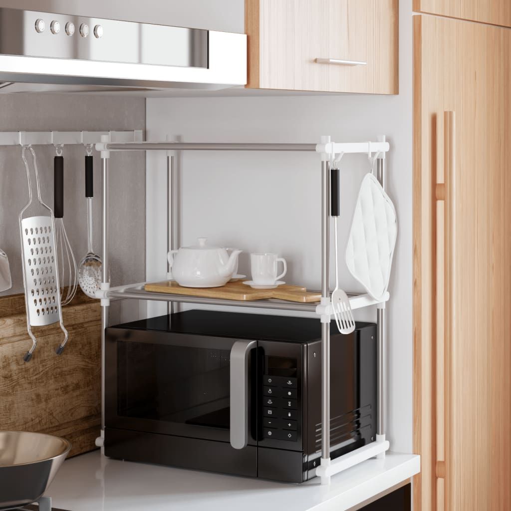 Ripiano per Microonde Bianco 51x27x63 cm in Alluminio vidaXL