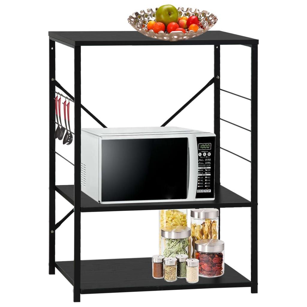 Mobile per Microonde Nero 60x39,6x79,5 cm Legno Multistrato vidaXL