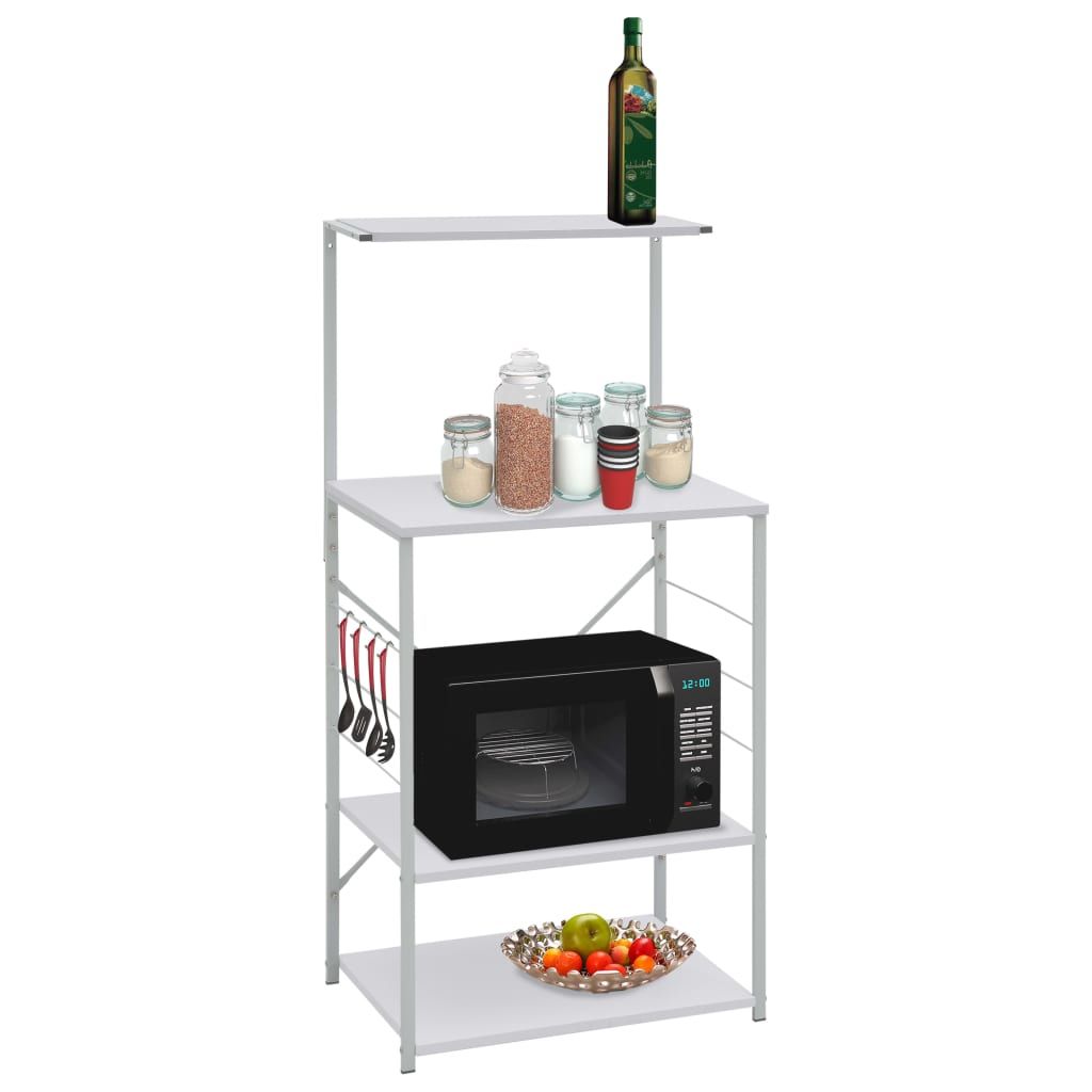Mobile per Microonde Bianco 60x39,6x123 cm Legno Multistrato vidaXL
