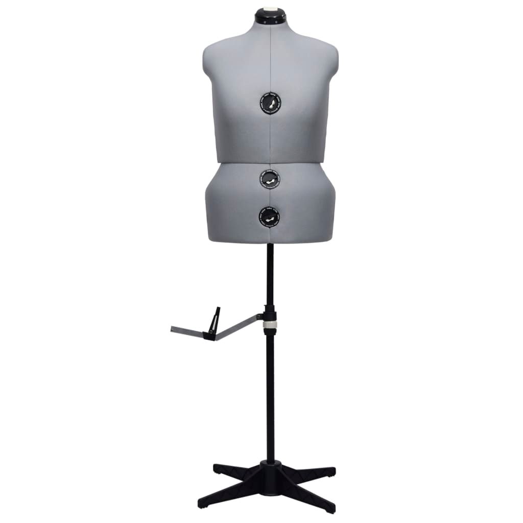 Manichino Femminile Regolabile Grigio Taglia L 44-50 vidaXL
