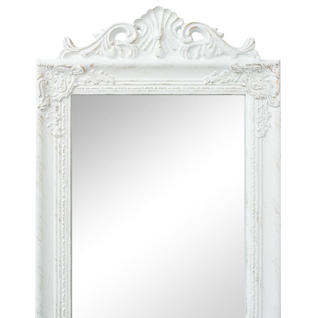 Specchio Autoportante Stile Barocco 160x40 cm Bianco vidaXL