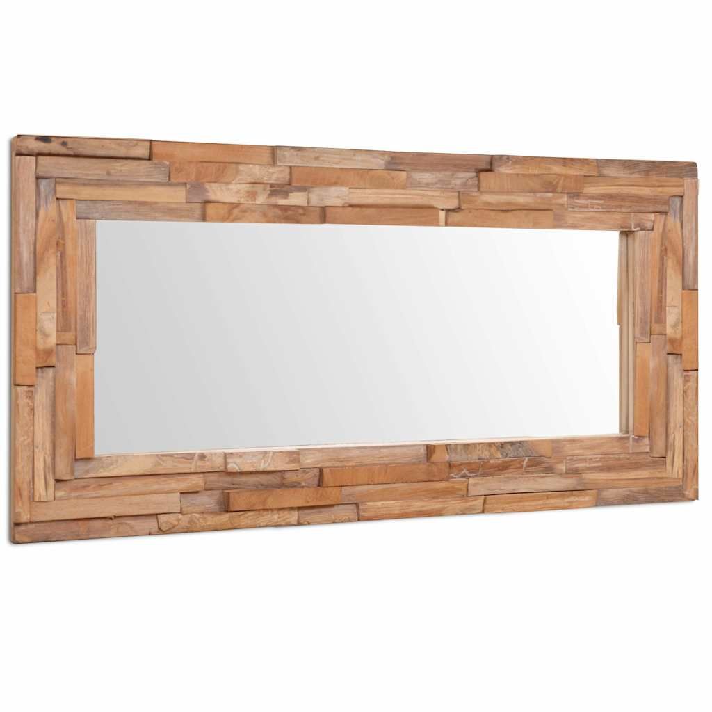 Specchio Decorativo in Legno di Teak 120x60 cm Rettangolare vidaXL