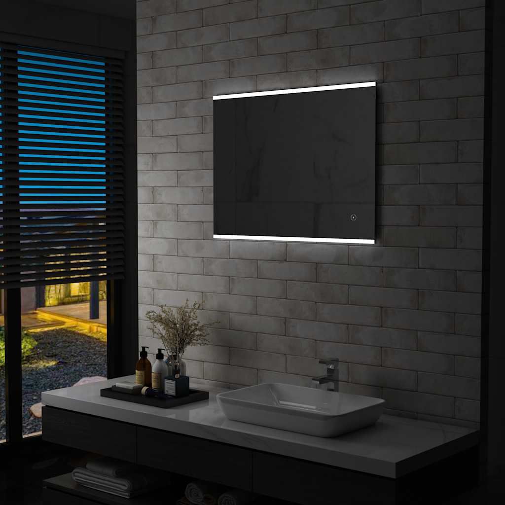Specchio LED da Bagno con Sensore Tattile 80x60 cm vidaXL