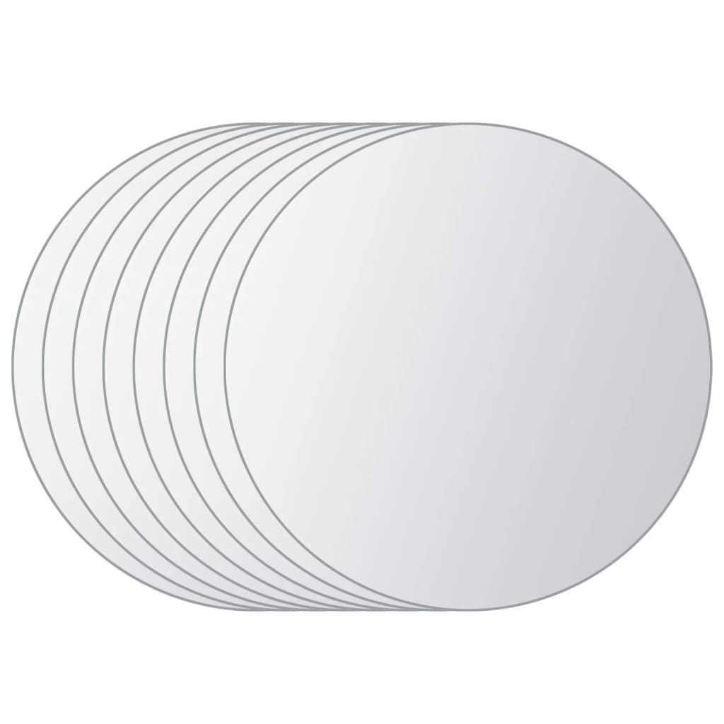 8 Pz Piastrelle a Specchio Rotonde in Vetro vidaXL