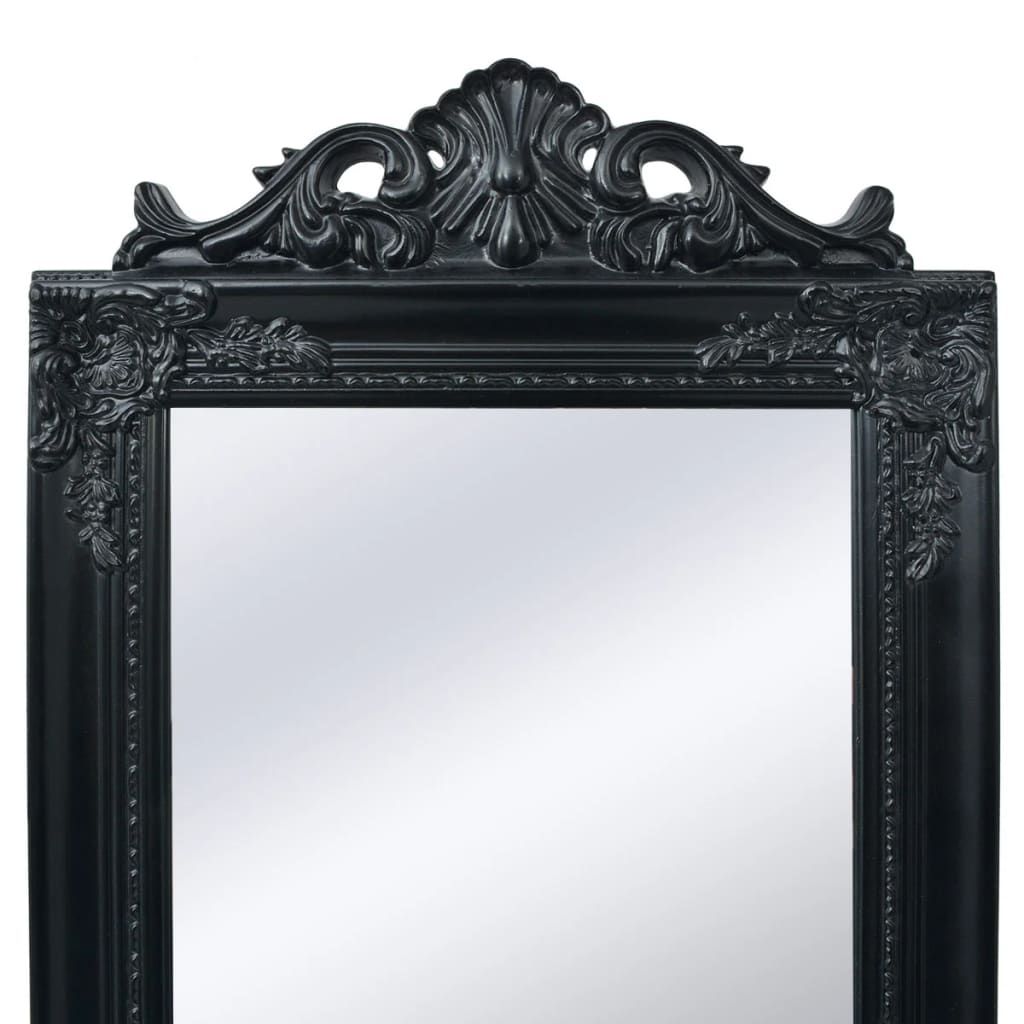 Specchio Autoportante Stile Barocco 160x40 cm Nero vidaXL