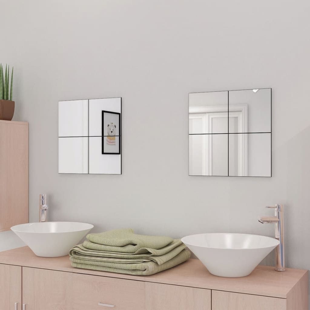 Piastrelle in Vetro a Specchio senza Cornice 16 pz 20,5 cm vidaXL