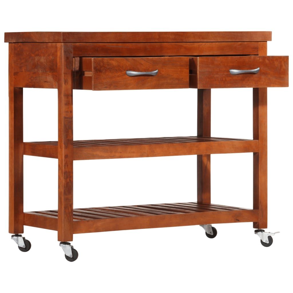 Carrello da Cucina 100x48x89 cm in Legno Massello di Acacia vidaXL