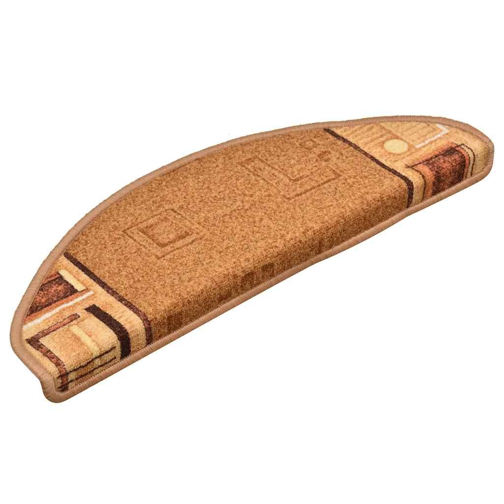 Tappetini per Scale Autoadesivi 10 pz 65x21x4 cm Beige vidaXL
