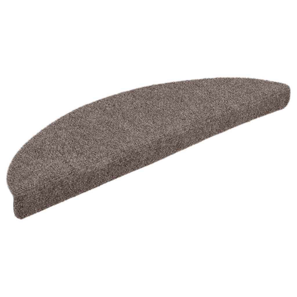 Tappetini per scale autoadesivi 10 pz 56x17x3 cm beige semicircolari vidaXL