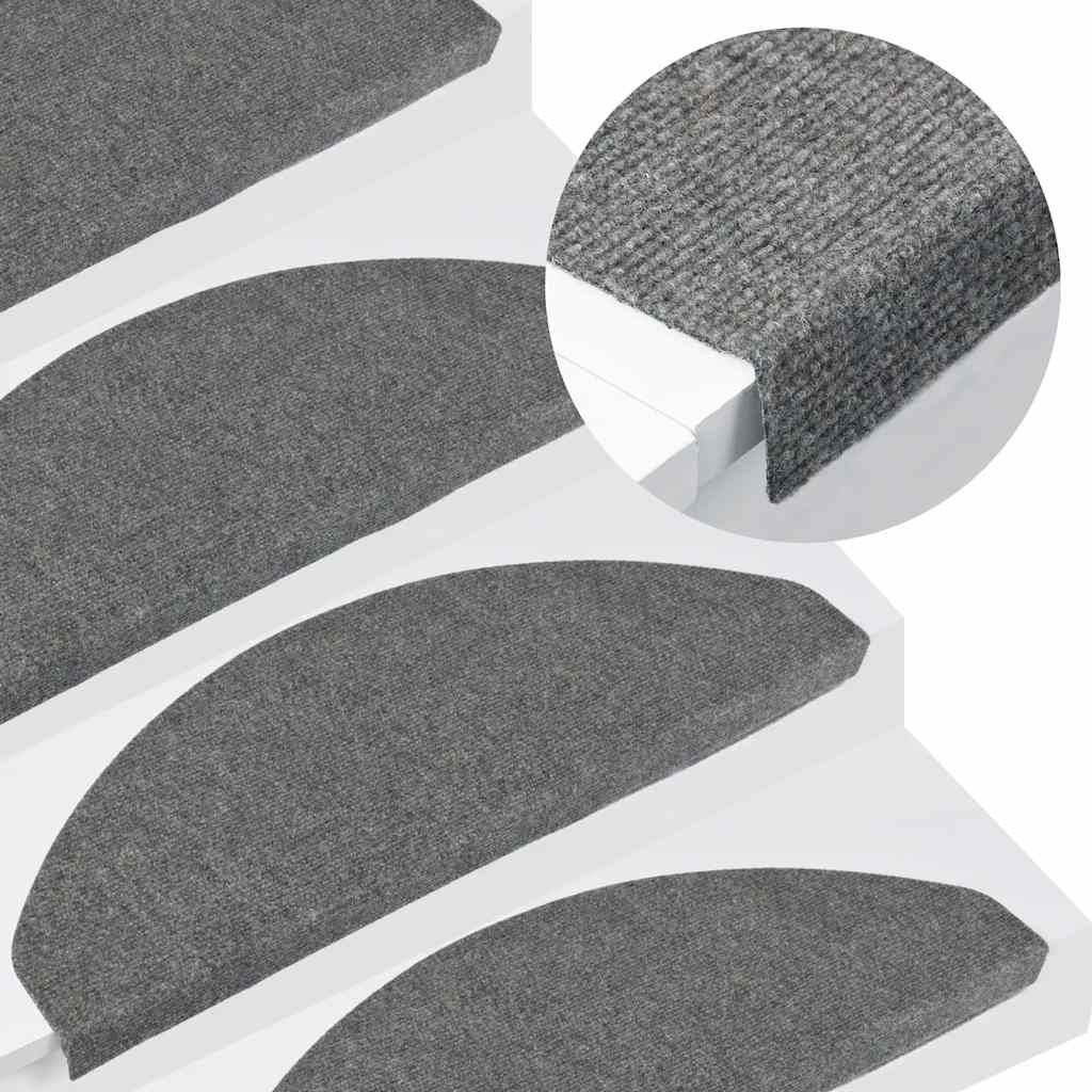 Tappetini Autoadesivi per Scale 15 pz 65x22,5x3,5 cm Grigi vidaXL