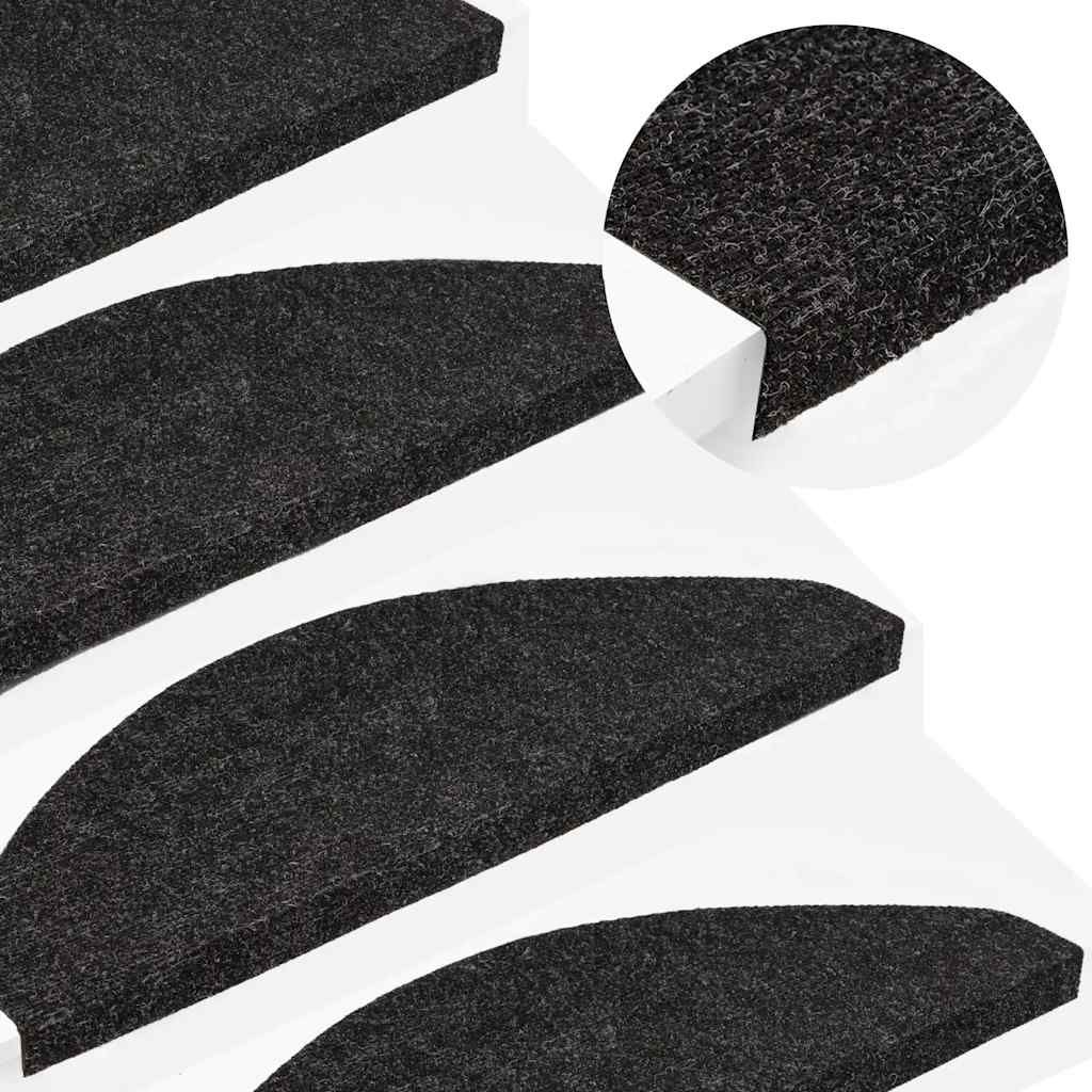 Tappetini Autoadesivi per Scale 15 pz 65x22,5x3,5 cm Antracite vidaXL