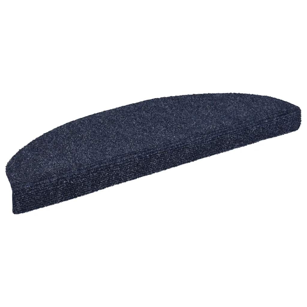 Tappetini per scale autoadesivi 15 pz 65x21x4 cm blu semicircolari grandi vidaXL