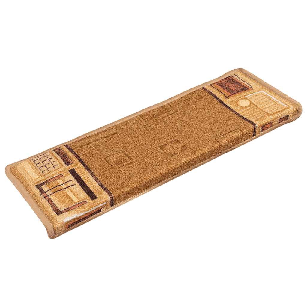 Tappetini per Scale Autoadesivi 10 pz 65x21x4 cm Beige vidaXL