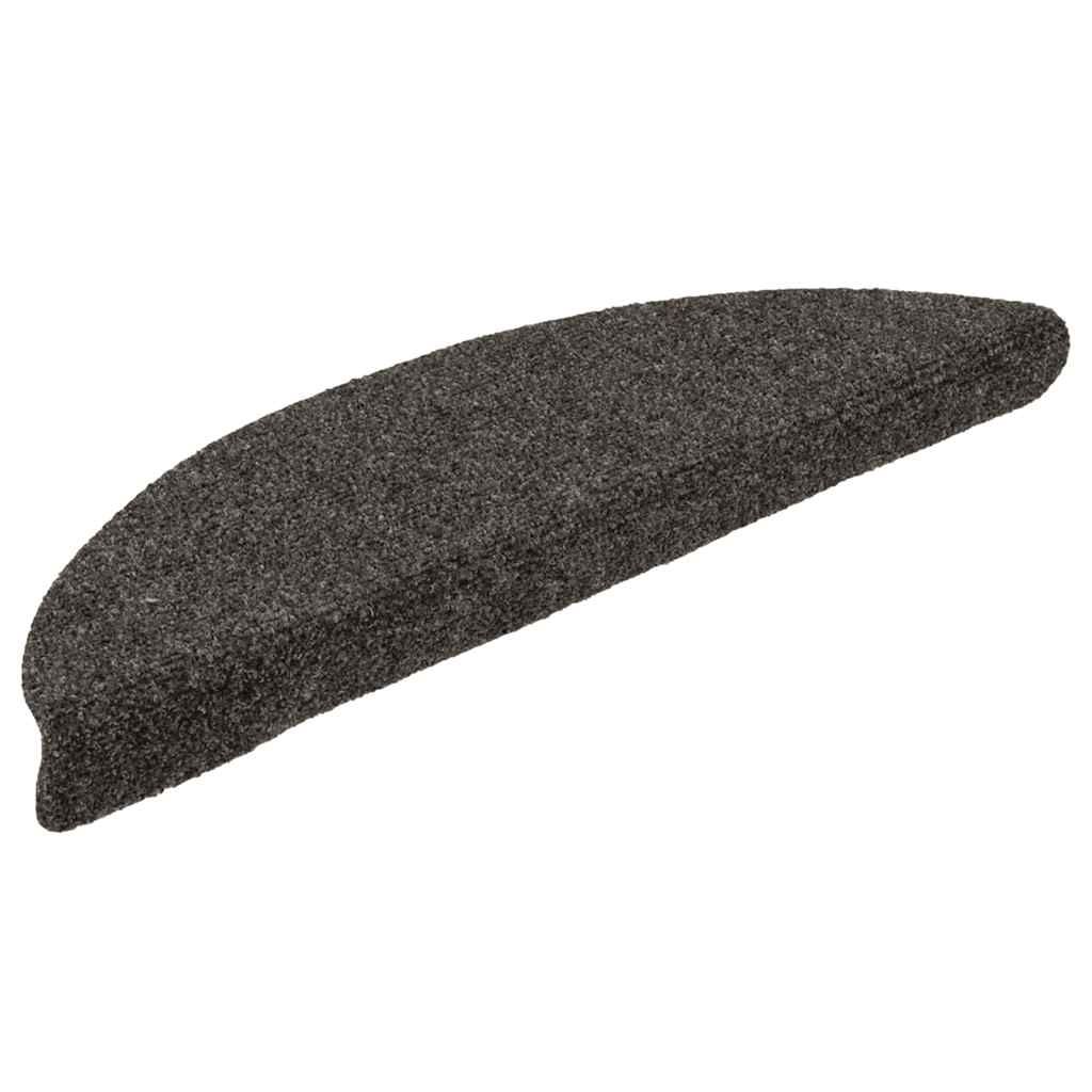 Tappetini per scale autoadesivi 5 pz 56x17x3 cm antracite semicircolari vidaXL