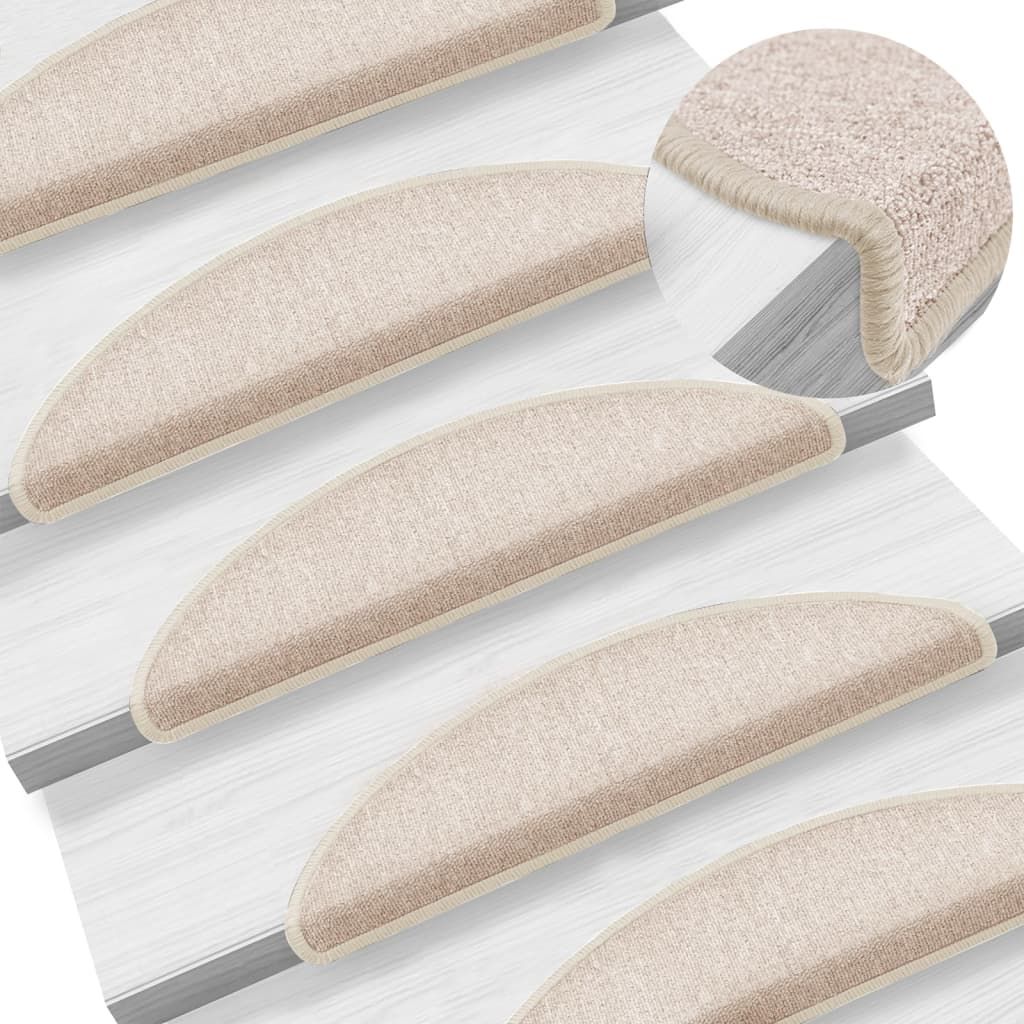 Tappetini per scale 15 pz 56x17x3 cm Talpa Semicircolari vidaXL