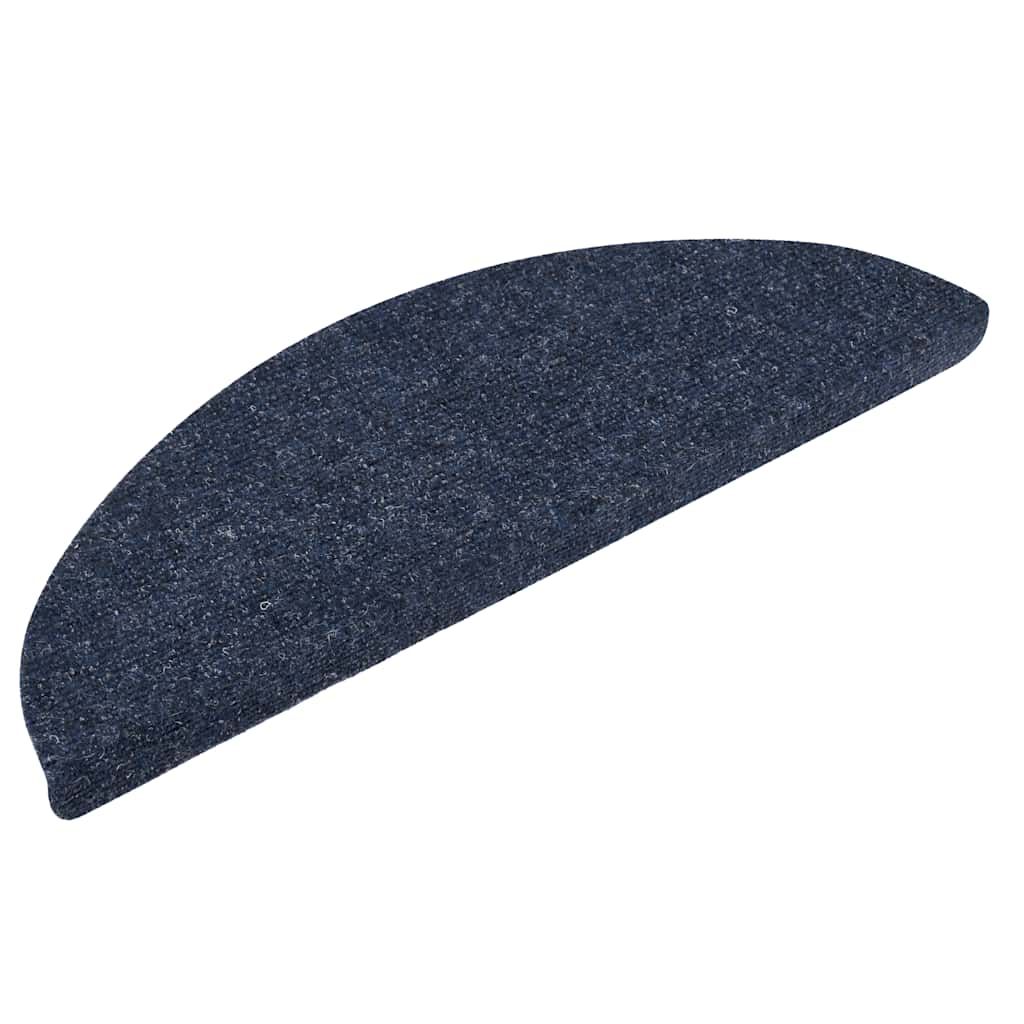 Tappetini per scale autoadesivi 5 pz 56x17x3 cm blu semicircolari vidaXL