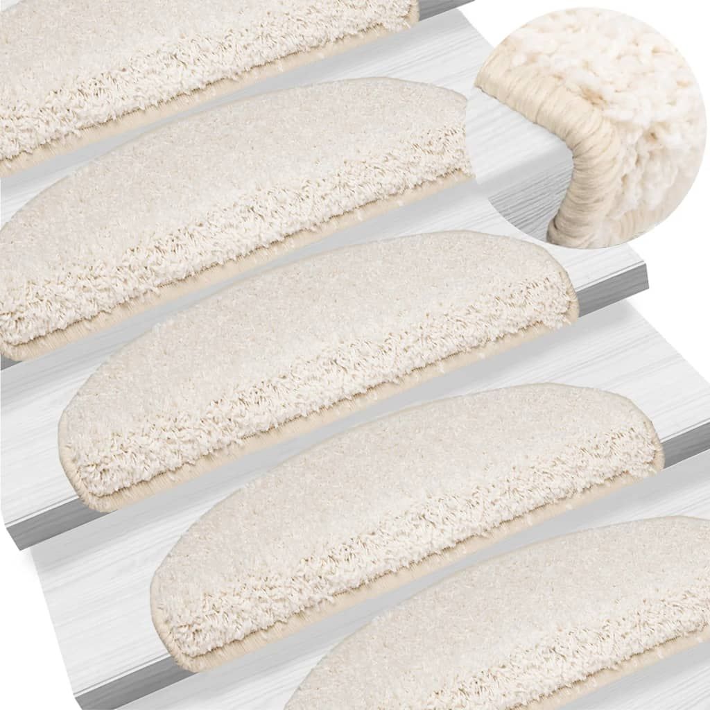 Tappetini per scale 10 pz 65x21x4 cm Bianco Semicircolari Grandi vidaXL