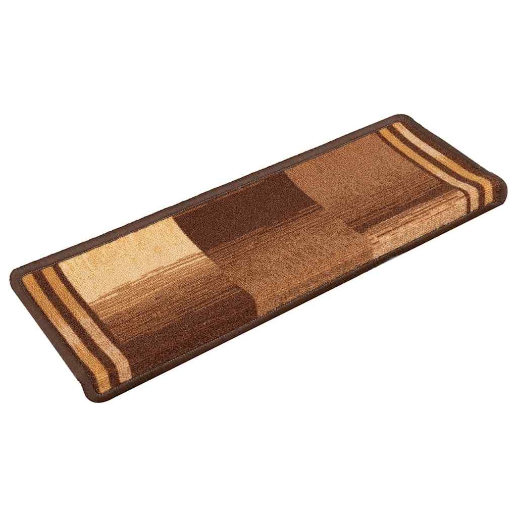 Tappetini per Scale Autoadesivi 10 pz 65x21x4 cm Marroni vidaXL