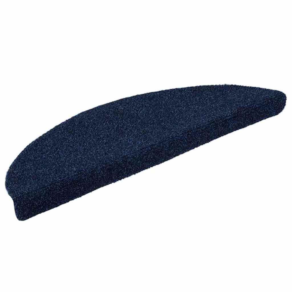 Tappetini per scale autoadesivi 10 pz 56x17x3 cm blu navy semicircolari vidaXL