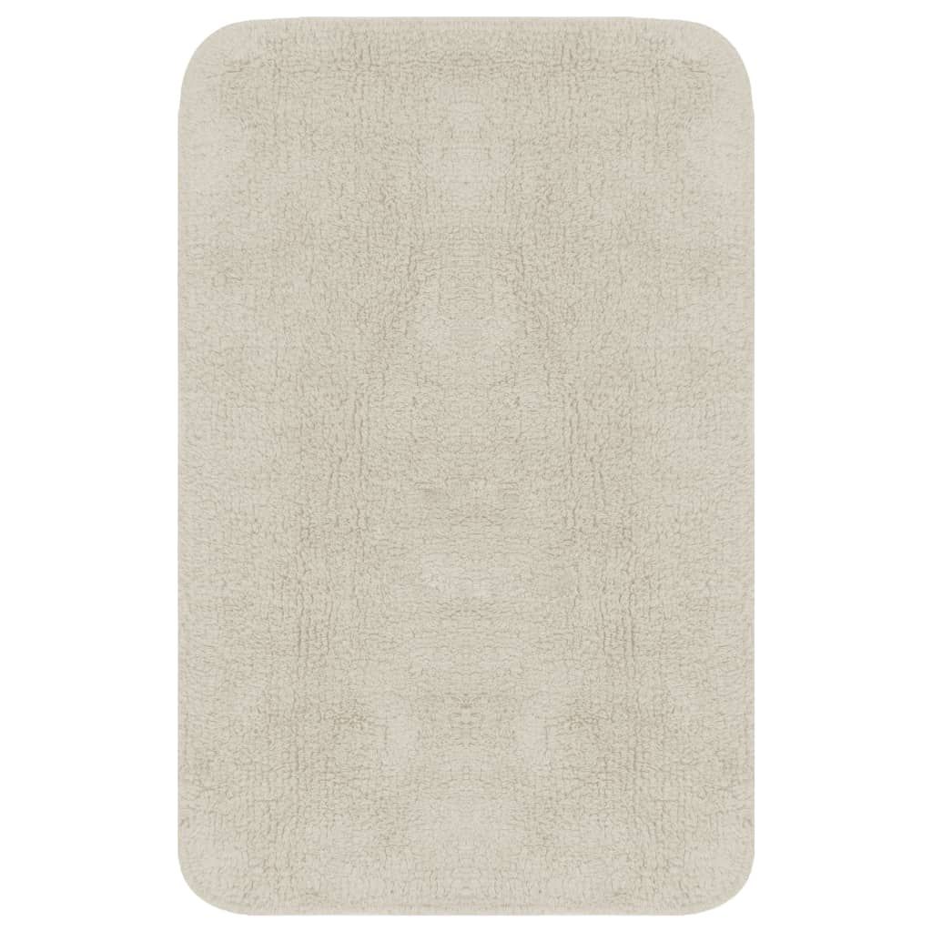 Set Tappetini per Bagno 3 pz in Tessuto Bianco vidaXL