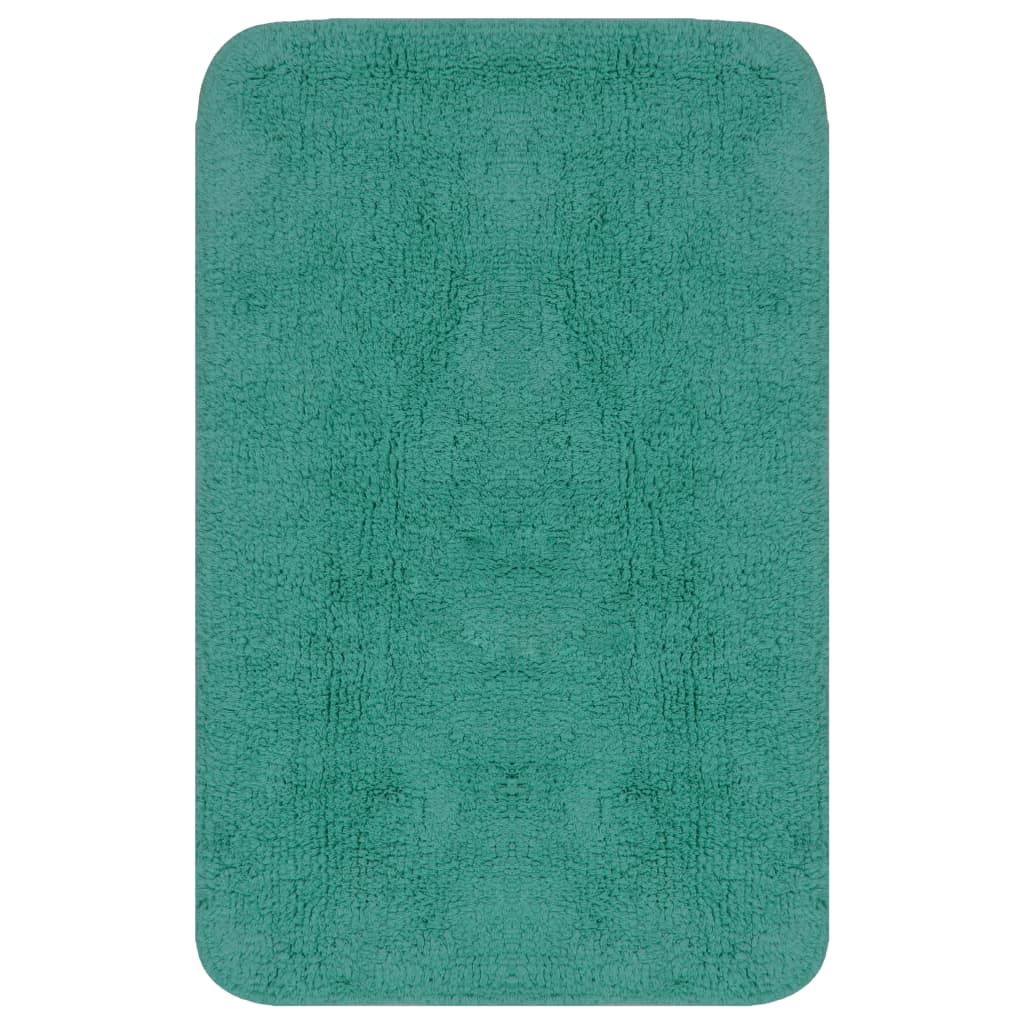 Set Tappetini per Bagno 3 pz in Tessuto Turchese vidaXL