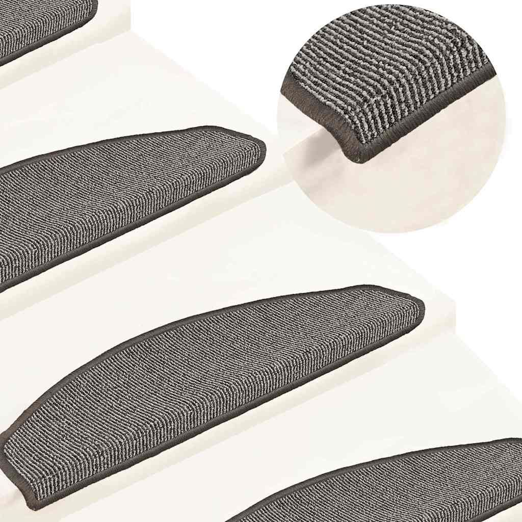 Tappetini per scale 15 pz 65x21x4 cm Grigio Semicircolari Grandi vidaXL