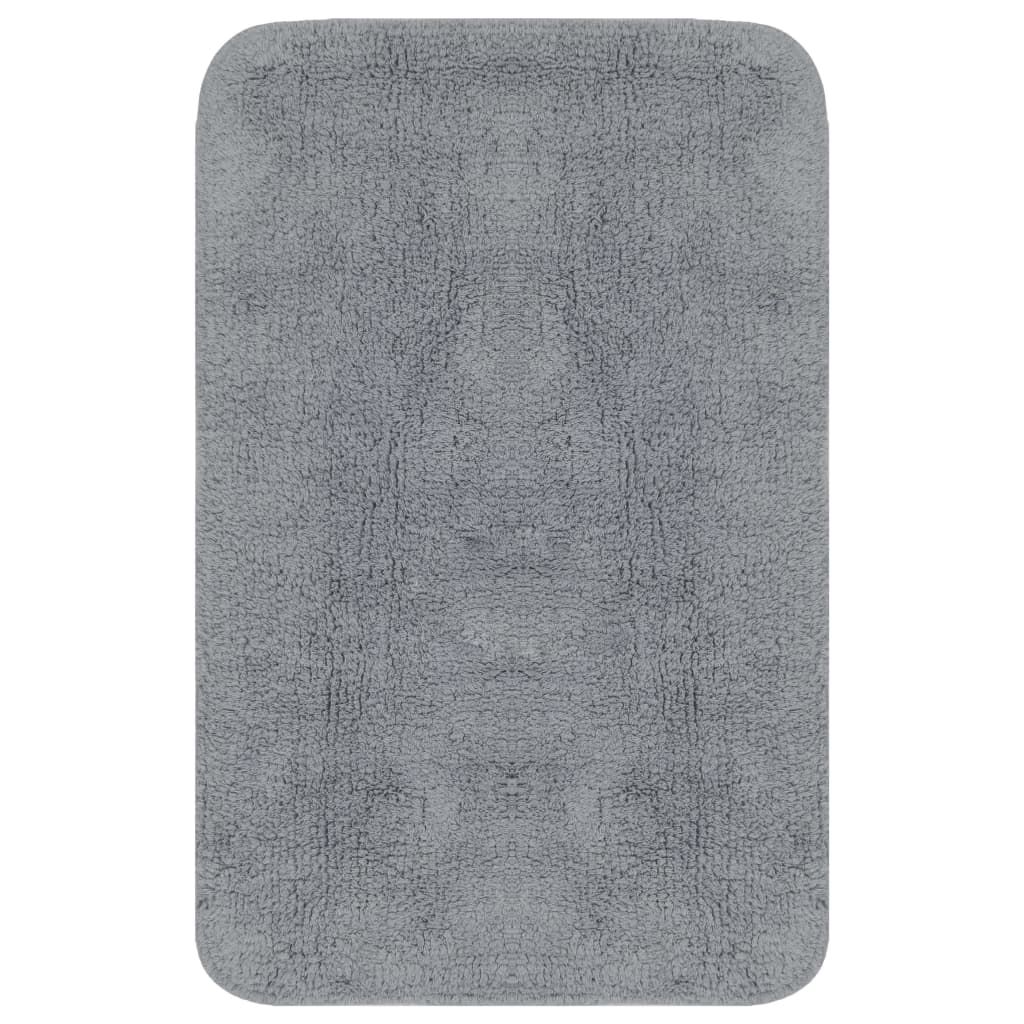Set Tappetini per Bagno 2 pz in Tessuto Grigio vidaXL