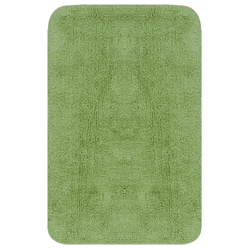 Set Tappetini per Bagno 2 pz in Tessuto Verde vidaXL