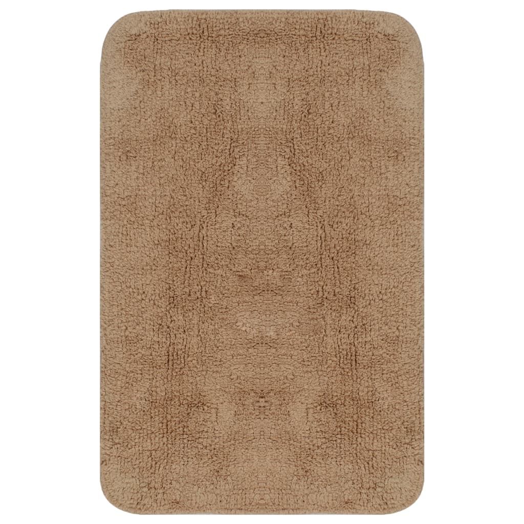 Set Tappetini per Bagno 2 pz in Tessuto Beige vidaXL