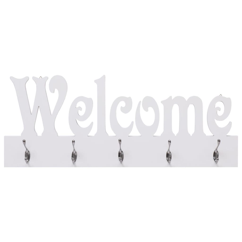 Appendiabiti a Muro WELCOME Bianco 74x29,5 cm vidaXL