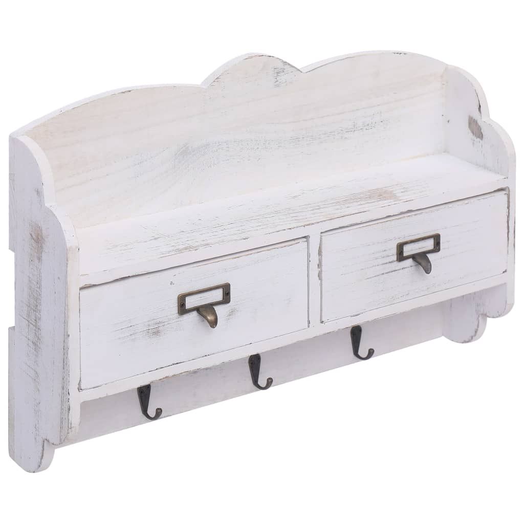 Appendiabiti a Muro Bianco 50x10x34 cm in Legno vidaXL