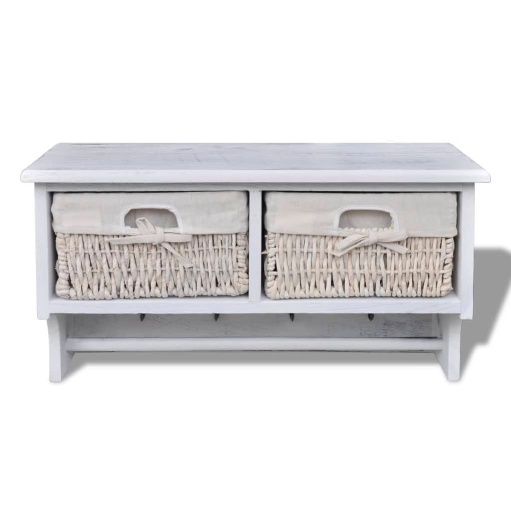 Mensola da Parete Bianca 60x23,5x33 cm in Legno di Paulownia vidaXL