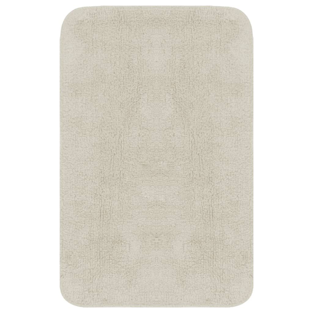 Set Tappetini per Bagno 2 pz in Tessuto Bianco vidaXL