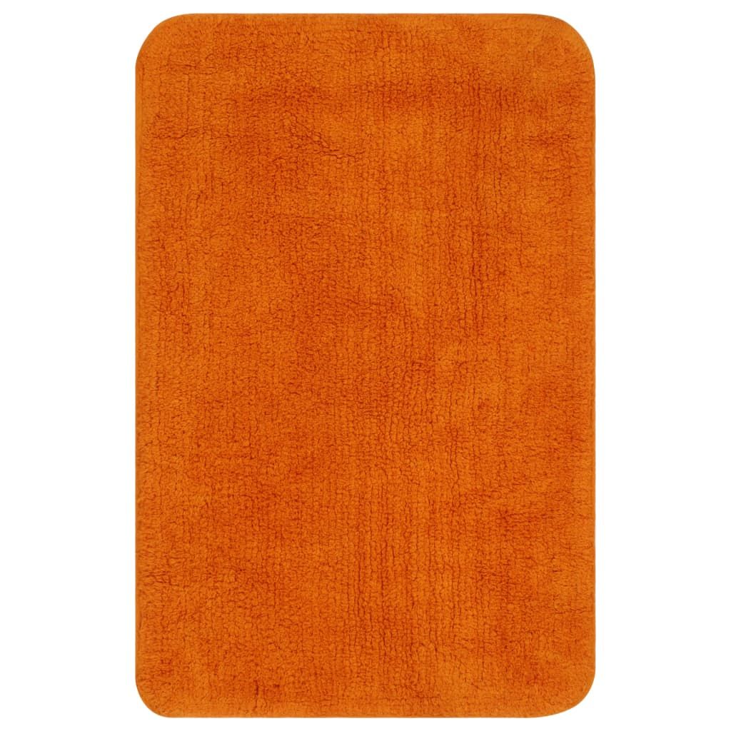 Set Tappetini per Bagno 3 pz in Tessuto Arancione vidaXL