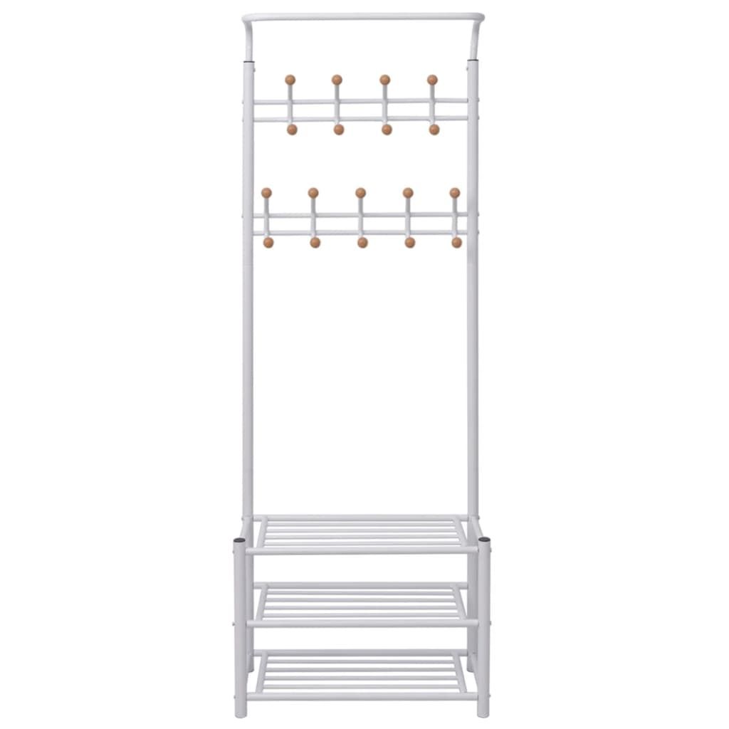 Appendiabiti con Poggiascarpe 68x32x182,5 cm Bianco vidaXL