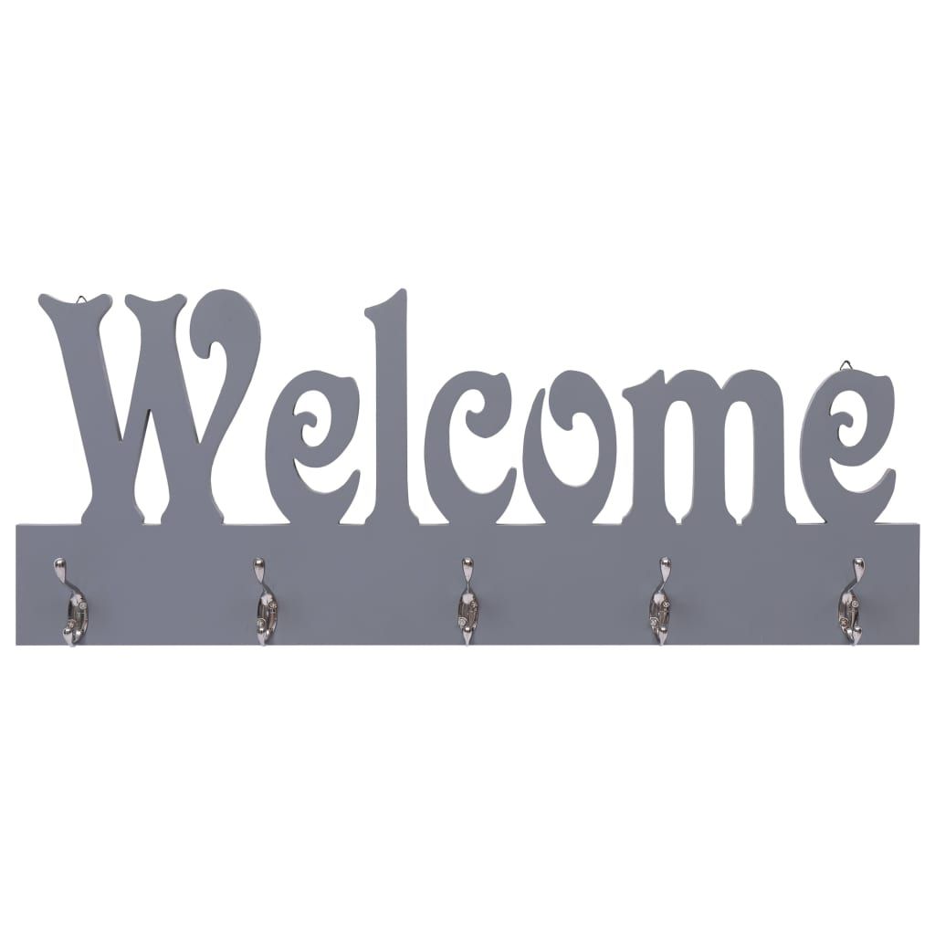 Appendiabiti a Muro WELCOME Grigio 74x29,5 cm vidaXL