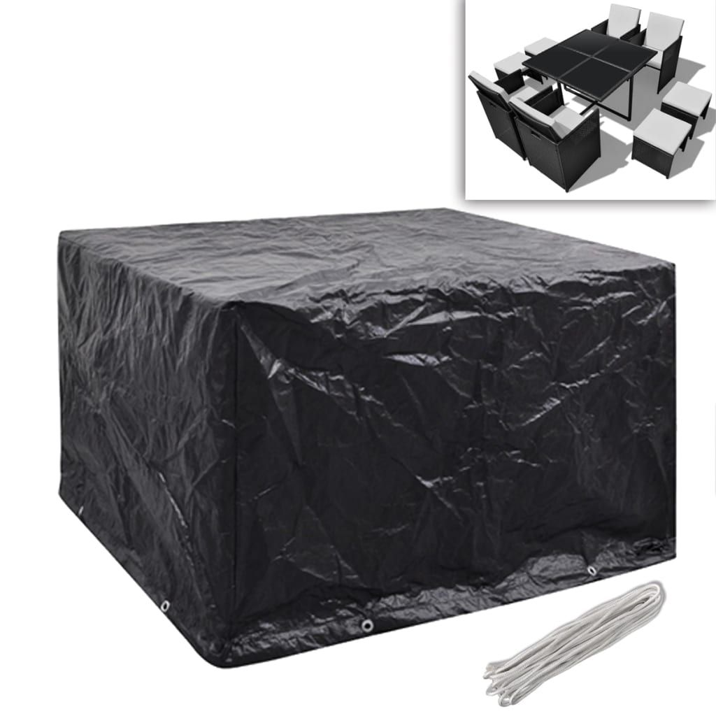 Coperture Arredi Giardino 2pz Polyrattan 8 Occhielli 113x113cm vidaXL