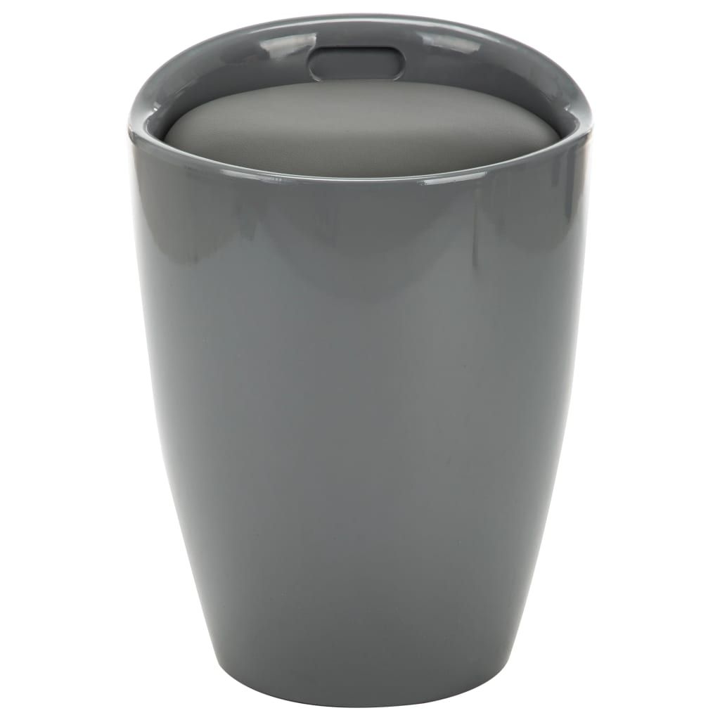 Sgabello con Contenitore Grigio in Similpelle vidaXL