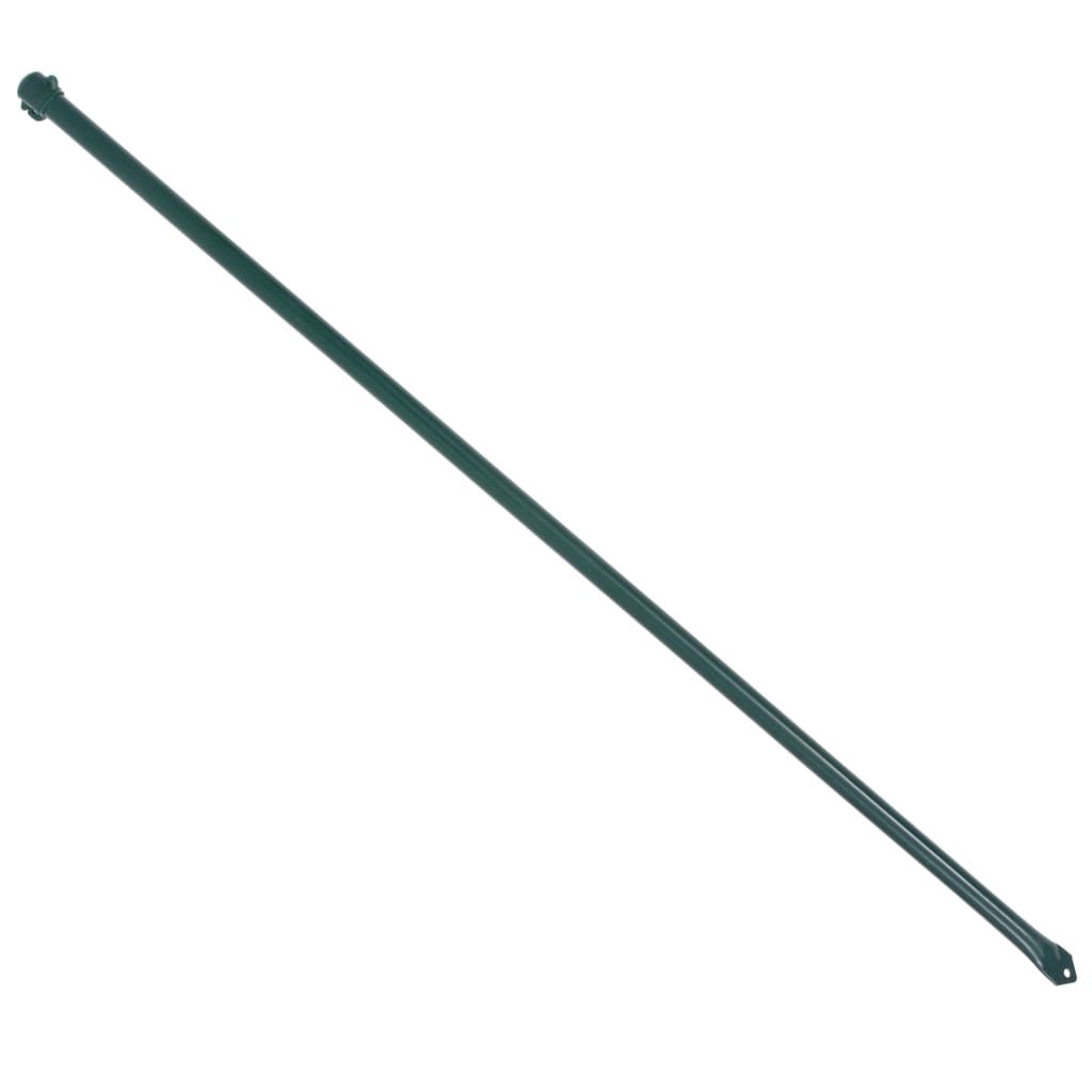 Pali da Giardino 10 pz in Metallo 1 m Verde vidaXL