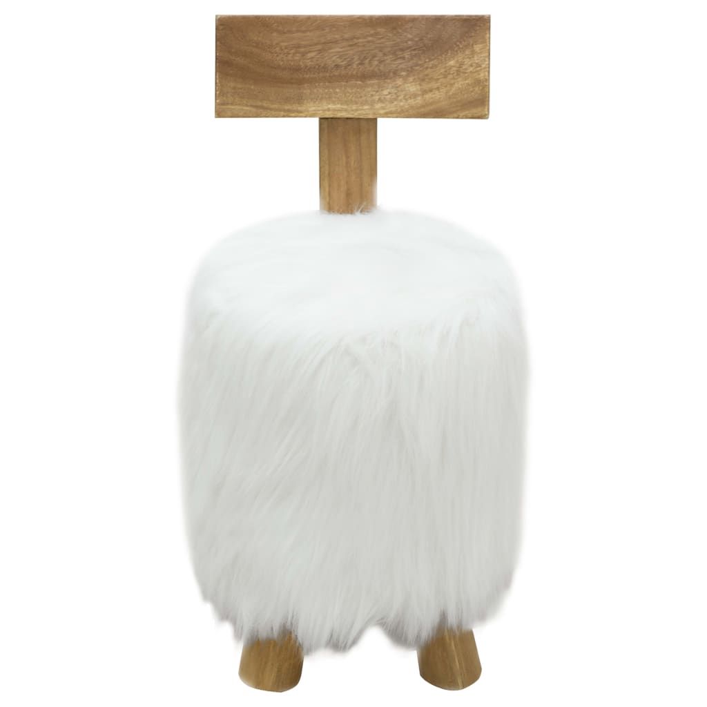 Sgabello Bianco in Legno Massello di Teak vidaXL