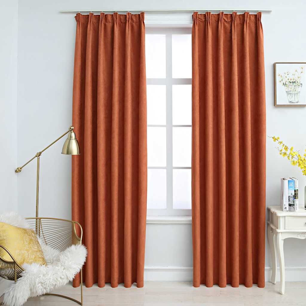 Tende Oscuranti con Ganci 2 pz Ruggine 140x245 cm vidaXL