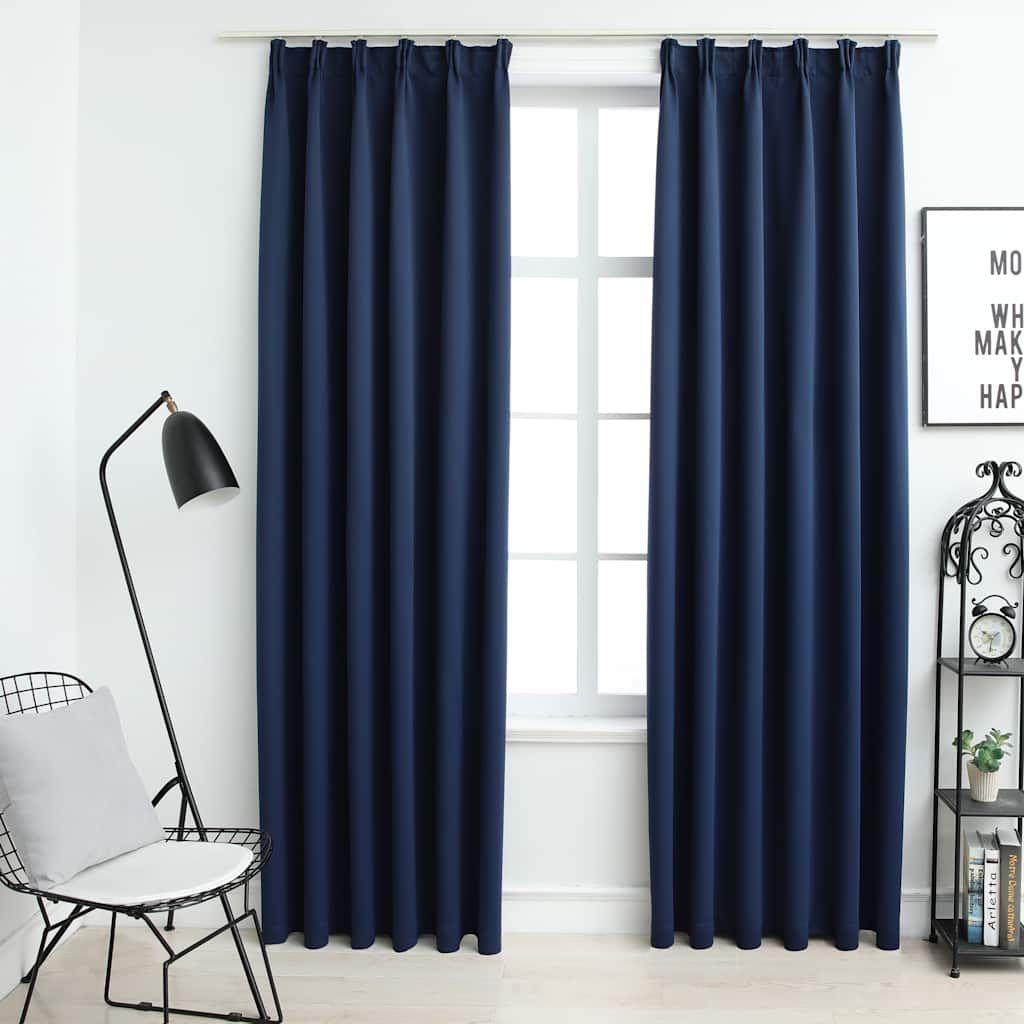 Tende Oscuranti con Ganci 2 pz Blue 140x175 cm vidaXL