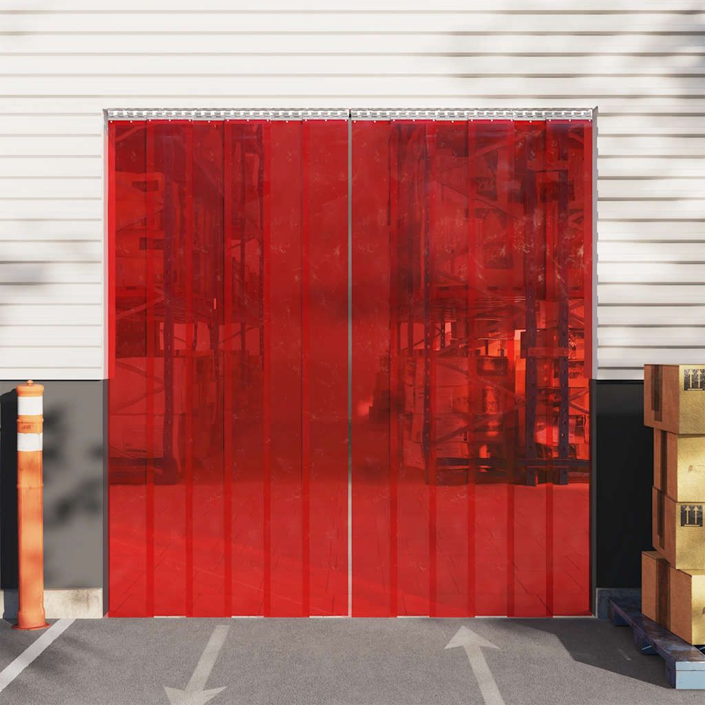 Tenda per Porte Rossa 300 mm x 2,6 mm 25 m in PVC vidaXL