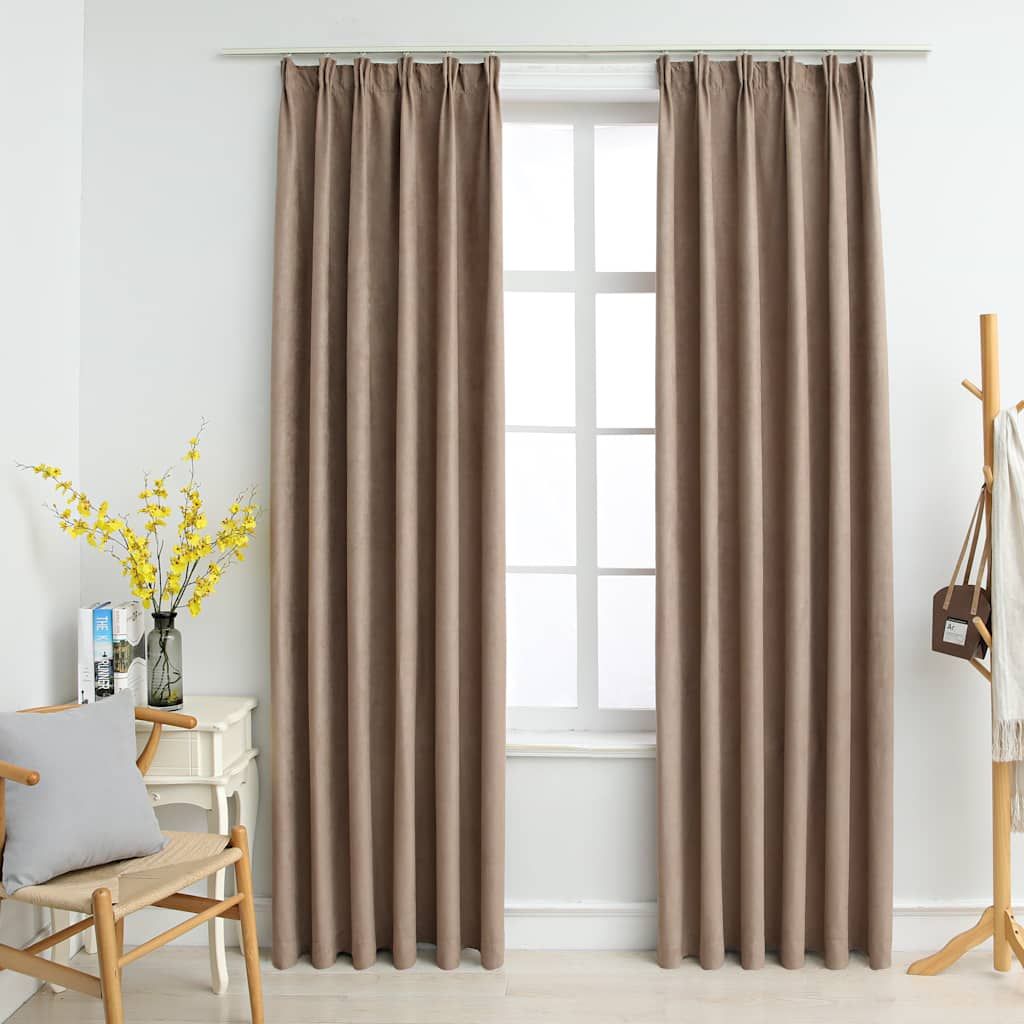 Tende Oscuranti con Ganci 2 pz Grigio Talpa 140x175 cm vidaXL